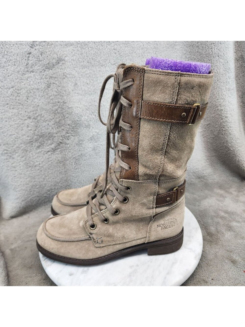 The North Face Shoes Womens Size 6.5 Bridgeton Brown Suede Lace-Up Boots *Read*